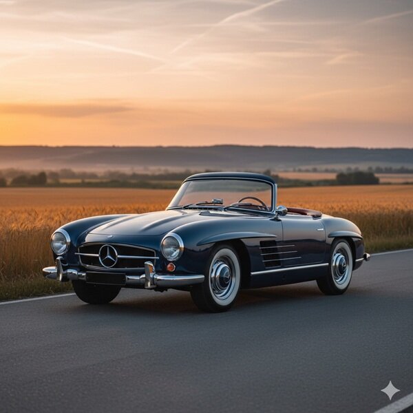 Oldtimer auf Landstraße